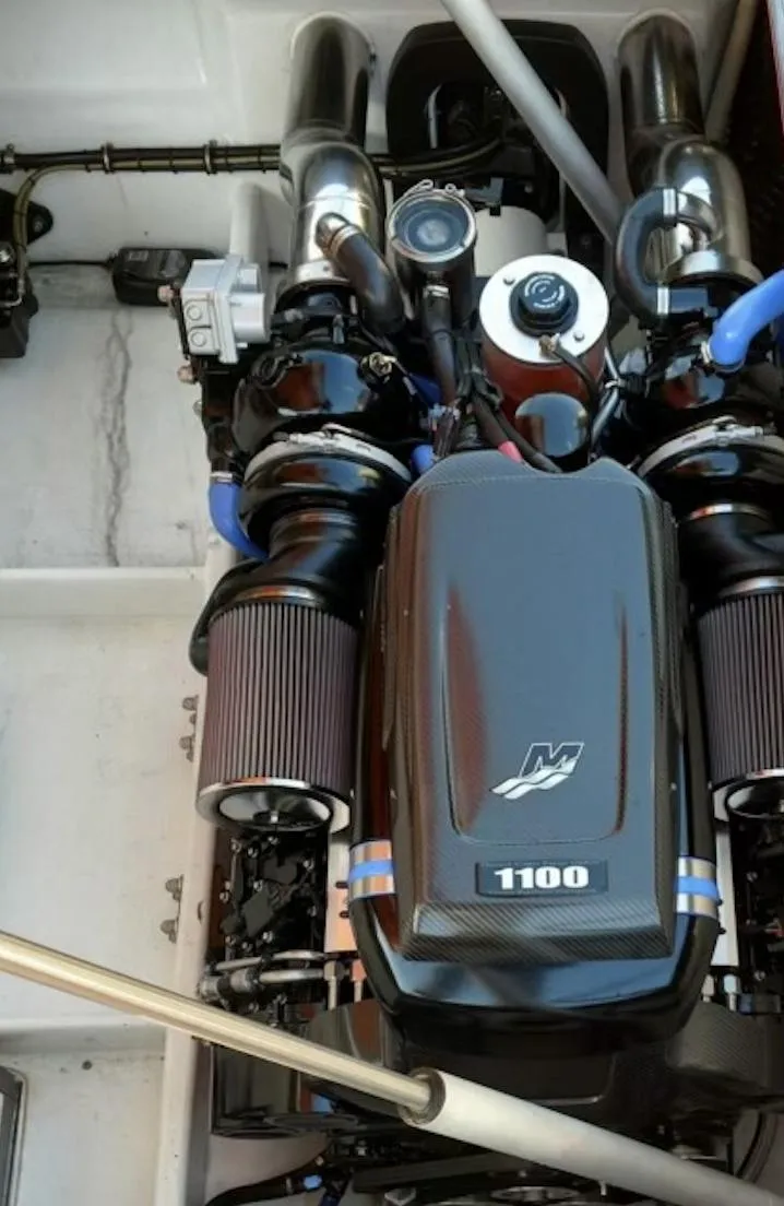 Slide: The Image of 2009 MTI 42' R/P boat engine compartment with 1100 horsepower engine. - 5