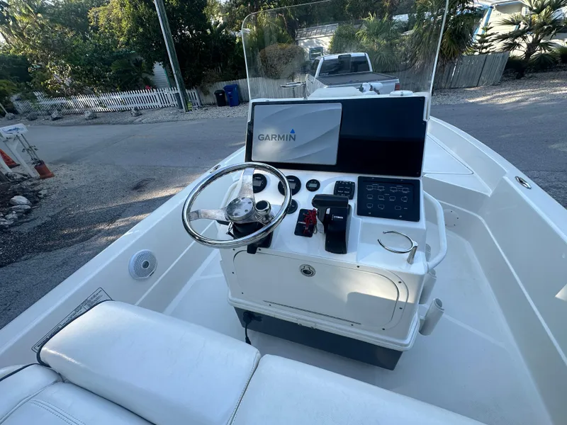 Slide: The Image of 2021 Skeeter SX 2250 boat console with Garmin navigation system. - 11