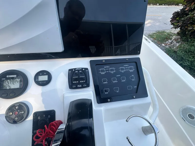 Slide: The Image of Control panel of a 2021 Skeeter SX 2250 boat with Yamaha gauges. - 19