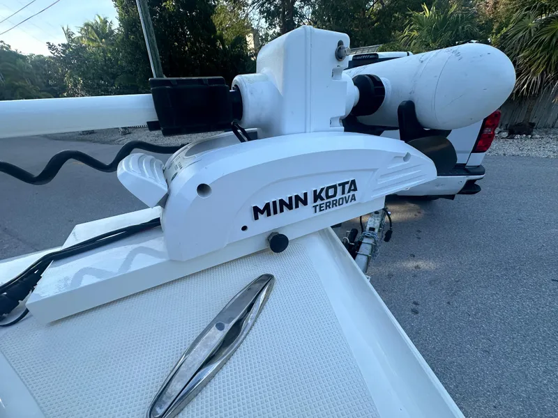 Slide: The Image of Minn Kota Terrova trolling motor on a 2021 Skeeter SX 2250 boat. - 21