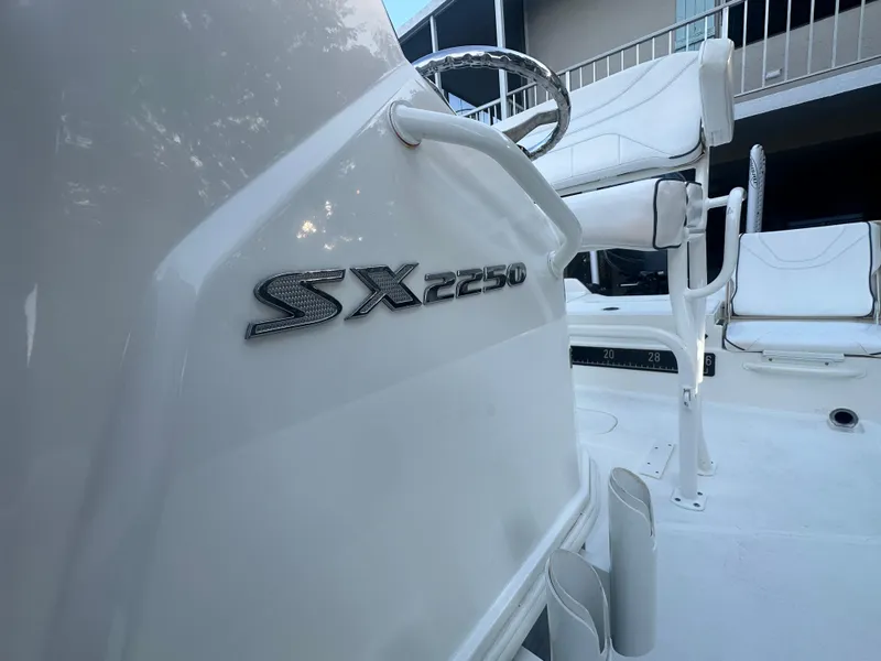Slide: The Image of 2021 Skeeter SX 2250 boat interior with model emblem. - 23