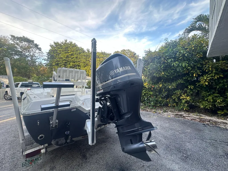 Slide: The Image of 2021 Skeeter SX 2250 boat with Yamaha outboard motor, rear view. - 26