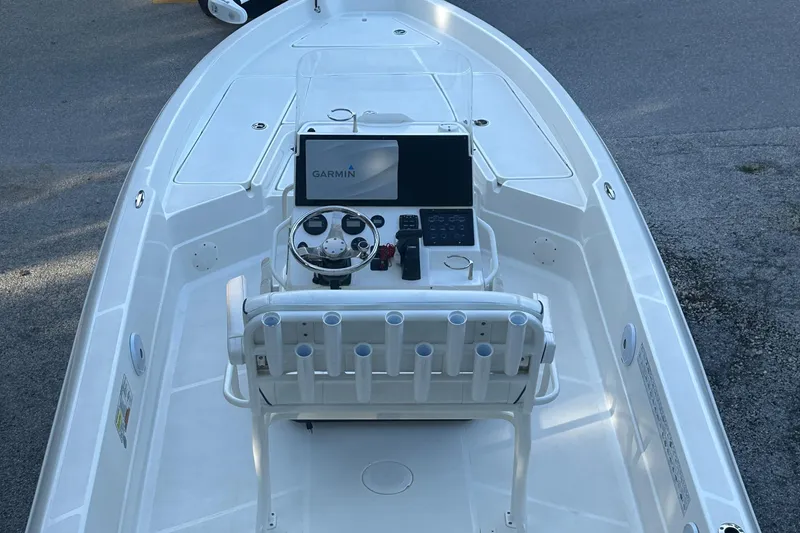 Slide: The Image of 2021 Skeeter SX 2250 center console boat with Garmin navigation system. - 33
