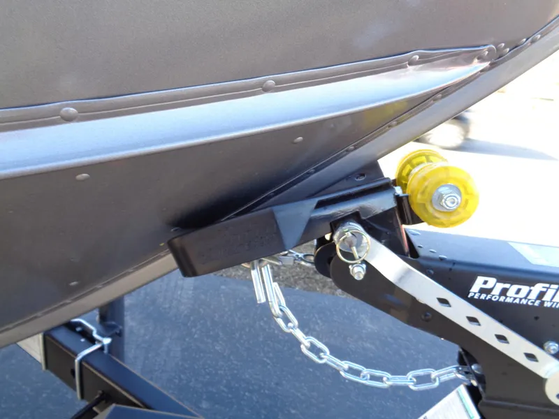 Slide: The Image of Close-up of 2024 Lund 1875 Fisherman boat trailer hitch and chain. - 18