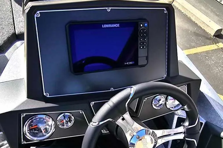 Slide: The Image of 2024 Ranger Z518 Ranger Cup Equipped dashboard with Lowrance HDS display. - 4