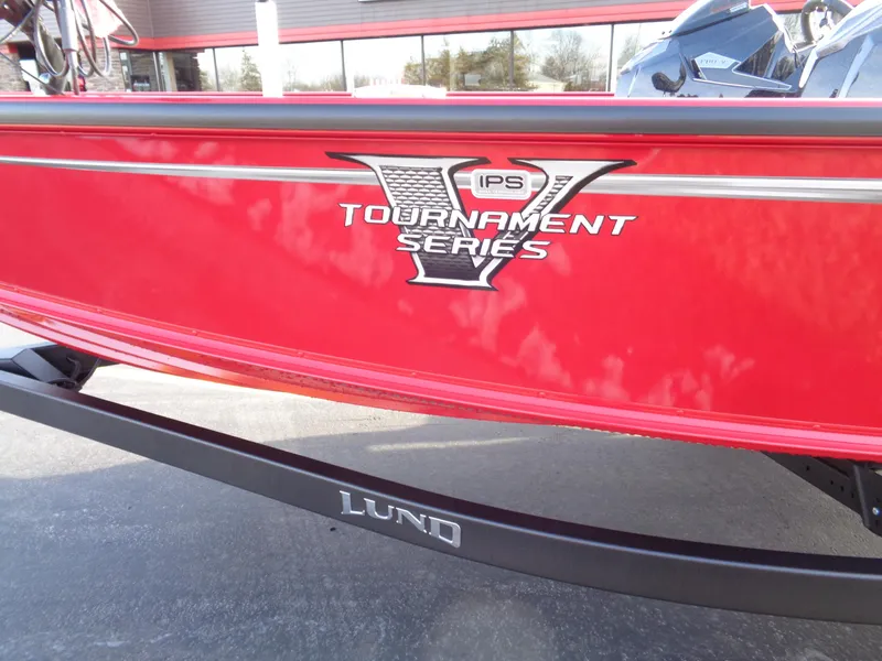 Slide: The Image of 2024 Lund 1875 Pro-V Bass Tournament Series boat in red. - 16
