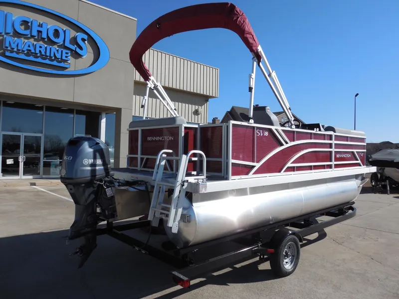 Slide: The Image of 2024 Bennington 188 SVL pontoon boat at Nichols Marine dealership. - 3
