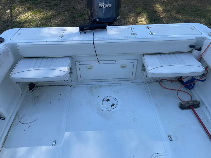 Slide: The Image of Interior of a 2004 Hydra-Sports 230 WA boat with Yamaha 300 engine. - 8