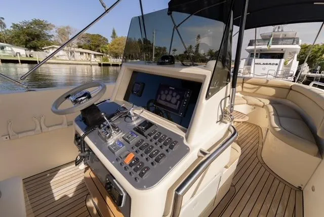 Slide: The Image of 2007 Novurania Chase boat helm with modern controls and spacious seating. - 10