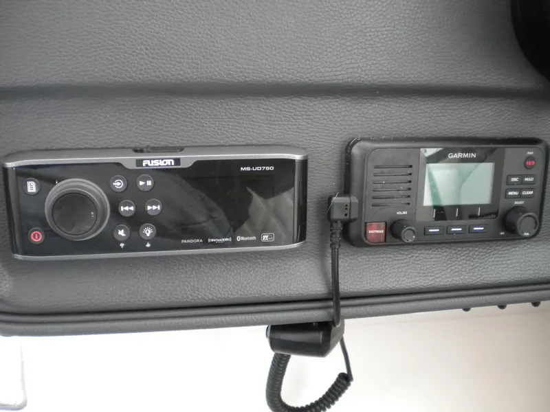 Slide: The Image of Fusion and Garmin marine audio and navigation systems on 2018 Regal 3300 Bow Rider. - 26