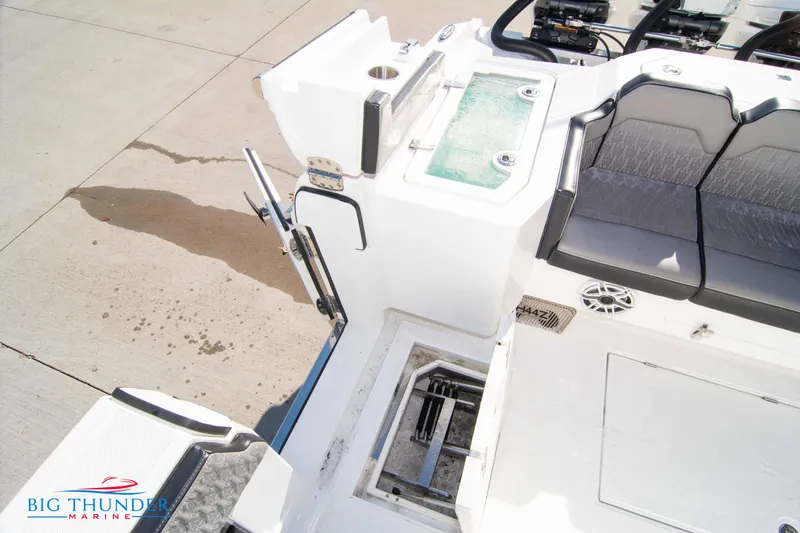 Slide: The Image of 2023 Hayaari Marine H44Z boat interior with seating and storage compartments. - 22