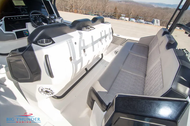 Slide: The Image of 2023 Hayaari Marine H44Z boat interior with seating and control panel. - 32