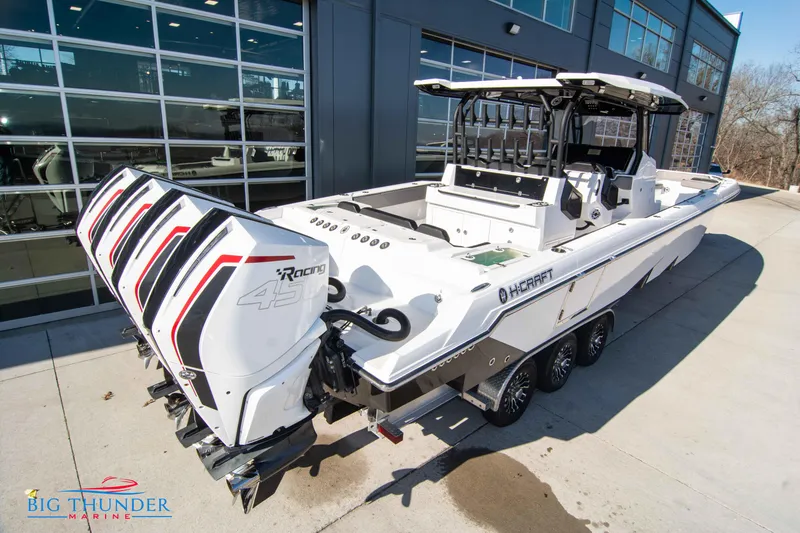 Slide: The Image of 2023 Hayaari Marine H44Z boat with quad outboard engines at Big Thunder Marine. - 6