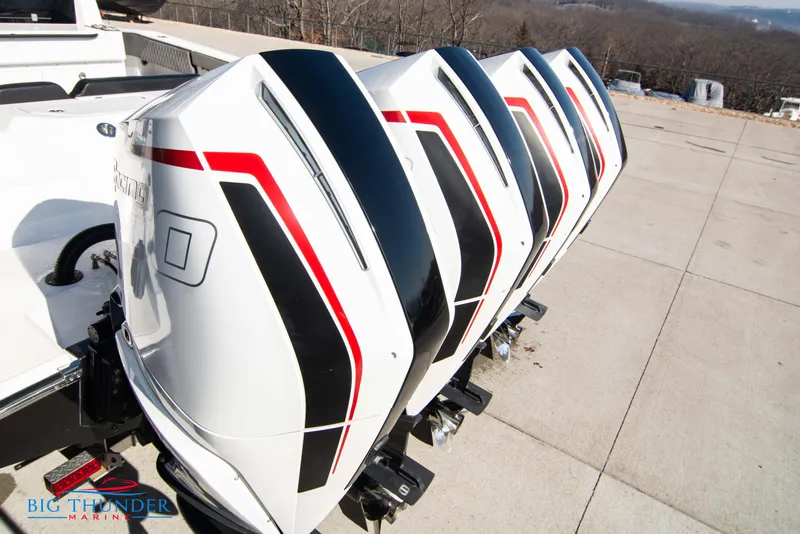 Slide: The Image of 2023 Hayaari Marine H44Z boat with quad outboard engines. - 8