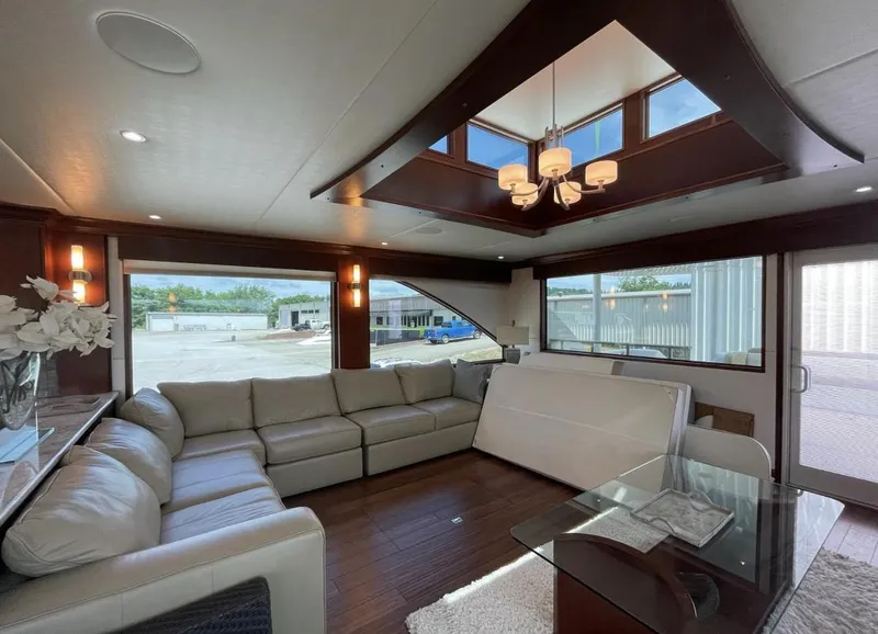 Slide: The Image of Luxurious interior of a 2015 Stardust Cruisers 20' x 106' houseboat with modern furnishings. - 23