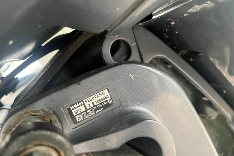 Slide: The Image of Close-up of Yamaha F250TXRD engine part on 2005 Grady-White Marlin 300 boat. - 29