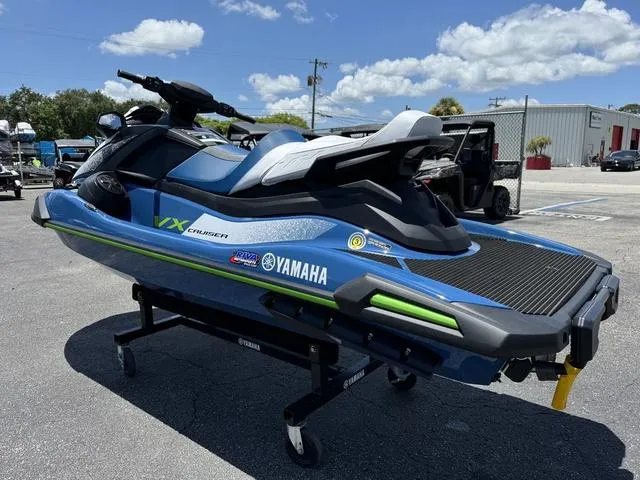 Slide: The Image of 2024 Yamaha Waverunners VX Cruiser® with Audio on display outdoors. - 6