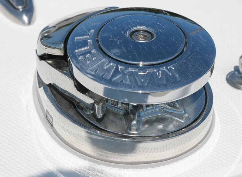 Slide: The Image of Close-up of Maxwell windlass on 2025 World Cat 235TE boat. - 17