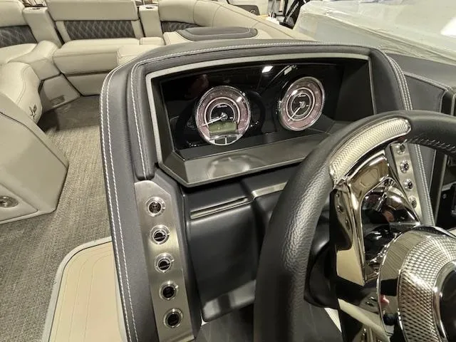 Slide: The Image of 2024 Barletta Lusso 23M dashboard with modern gauges and luxurious interior. - 23