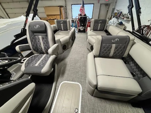 Slide: The Image of 2024 Barletta Lusso 23M interior with luxurious seating and modern design. - 7