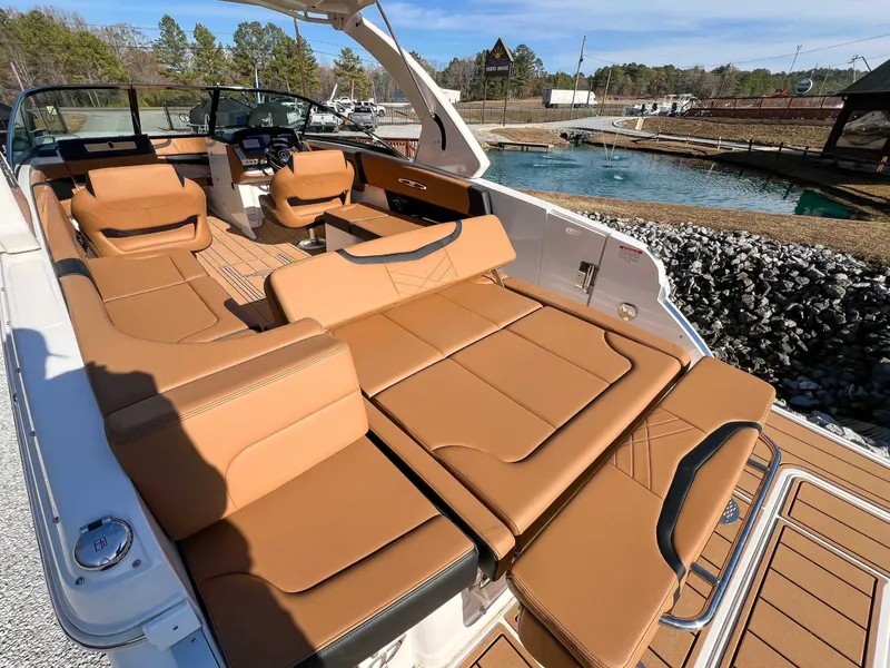 Slide: The Image of Luxurious interior of the 2024 Chaparral 307 SSX boat. - 16