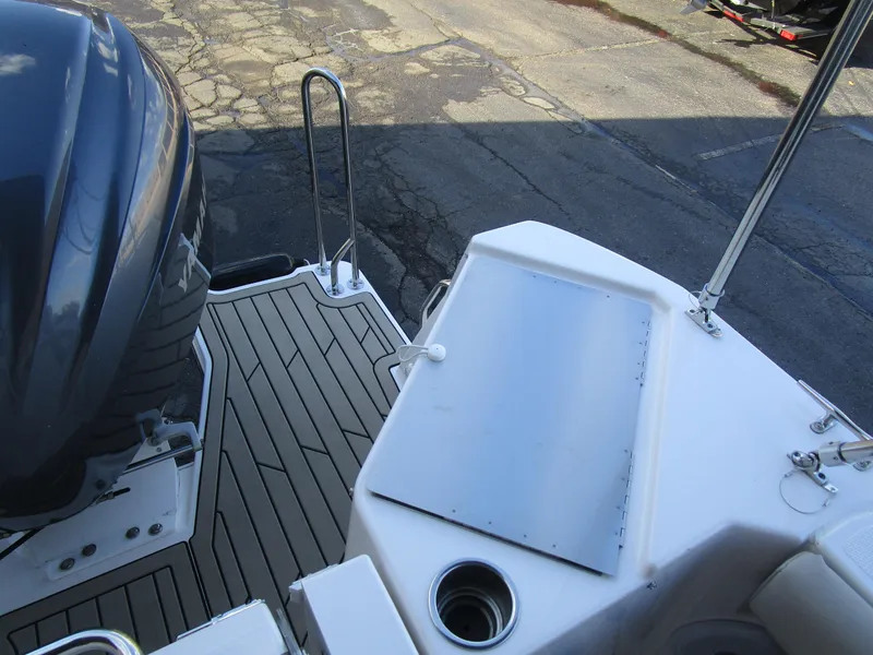 Slide: The Image of 2024 Cutwater C-288 C boat interior with modern seating and lighting. - 19