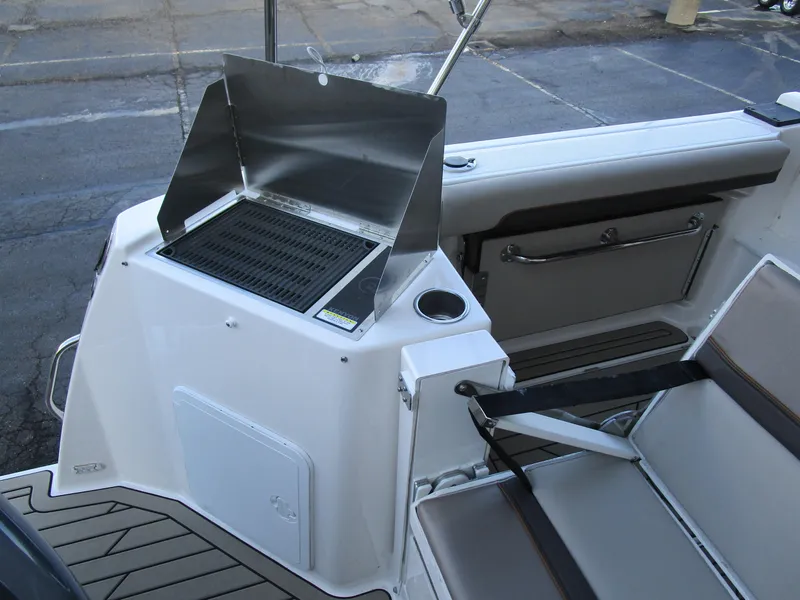 Slide: The Image of 2024 Cutwater C-288 C boat interior seating detail in showroom. - 21