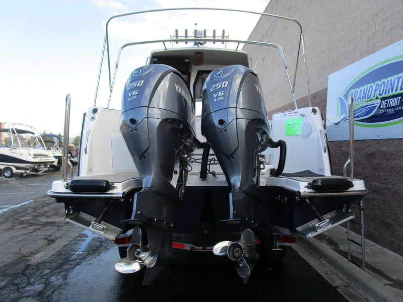 Slide: The Image of 2024 Cutwater C-288 C with twin Yamaha 250 V6 outboard engines. - 5