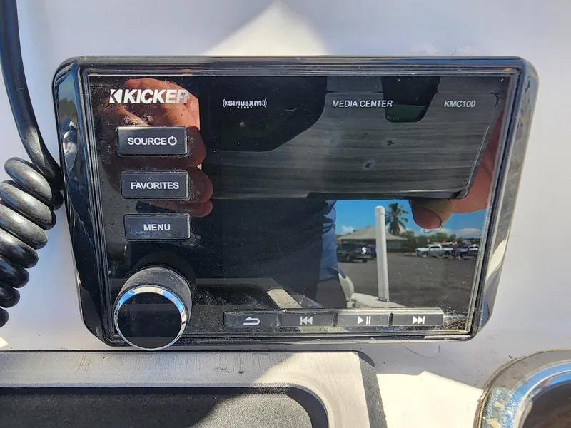 Slide: The Image of Kicker media center on 2021 Sea Fox 228 Commander boat dashboard. - 15