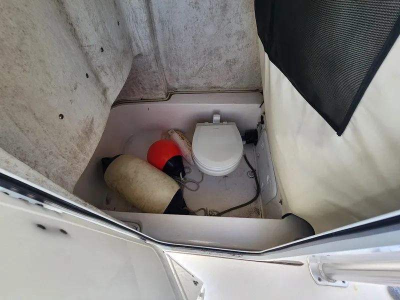 Slide: The Image of 2021 Sea Fox 228 Commander boat interior with marine toilet and buoys. - 18