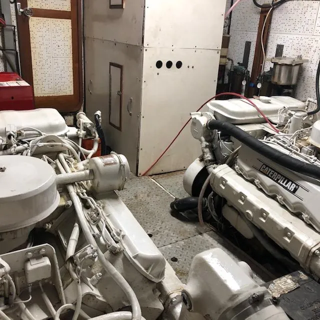 Slide: The Image of Engine room of 1984 Angel Defever LRC with Caterpillar engines. - 24