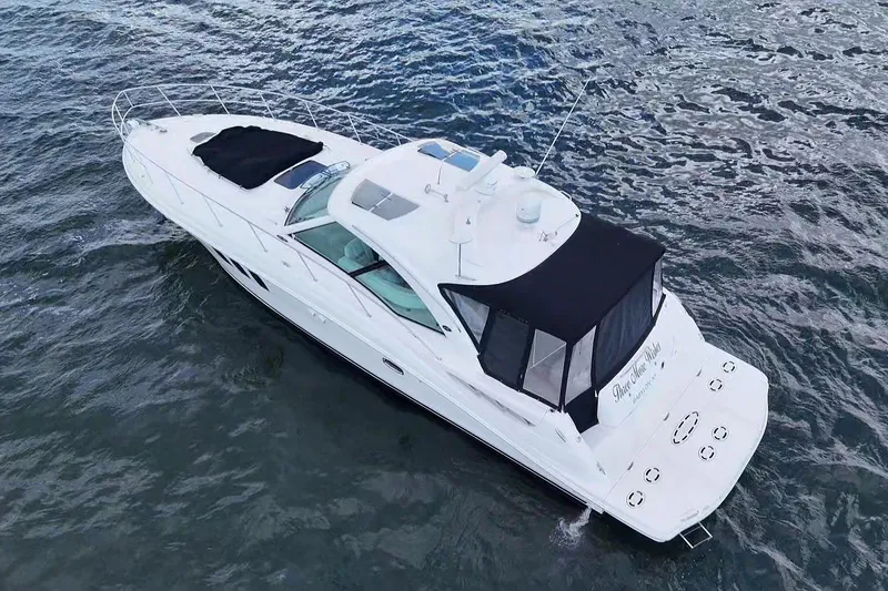 Slide: The Image of Luxurious kitchen interior of 2008 Sea Ray 480 Sundancer yacht with modern appliances. - 26