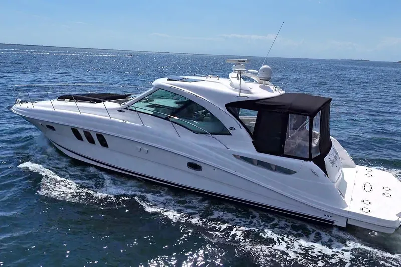 Slide: The Image of Electrical control panel of a 2008 Sea Ray 480 Sundancer boat. - 35