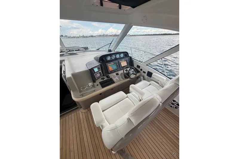 Slide: The Image of Entertainment center on 2008 Sea Ray 480 Sundancer yacht with TV and media equipment. - 37