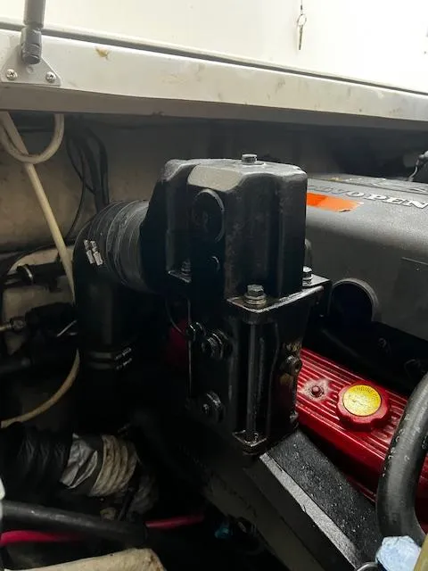 Slide: The Image of Engine compartment of a 2004 Regal 2665 Commodore Express boat. - 28