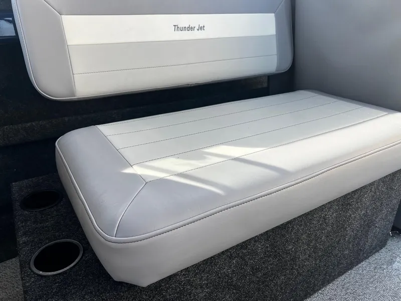 Slide: The Image of 2024 Thunder Jet 185 Luxor boat seat with cup holders. - 17
