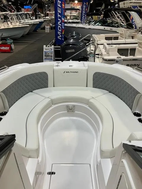Slide: The Image of 2024 SouthWind 2400 SD boat interior at a boat show - 6