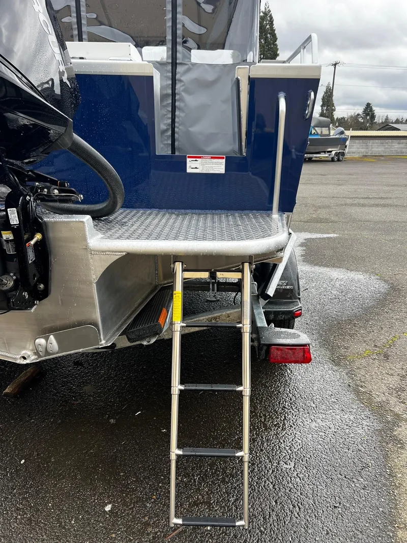 Slide: The Image of 2024 Thunder Jet 20 Chinook OS boat with rear ladder and platform. - 3