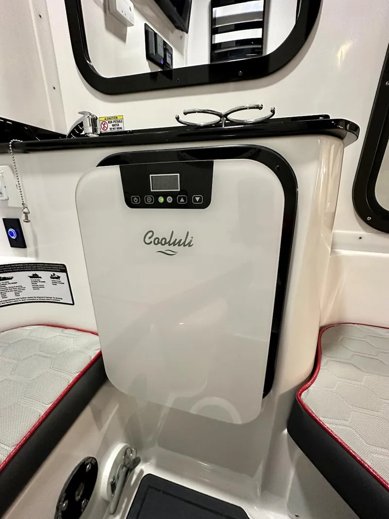 Slide: The Image of 2024 Glasstream 36 GSX interior with Cooluli mini fridge. - 14