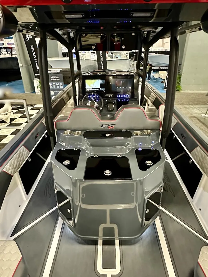 Slide: The Image of 2024 Glasstream 36 GSX boat interior with advanced navigation system and sleek design. - 5
