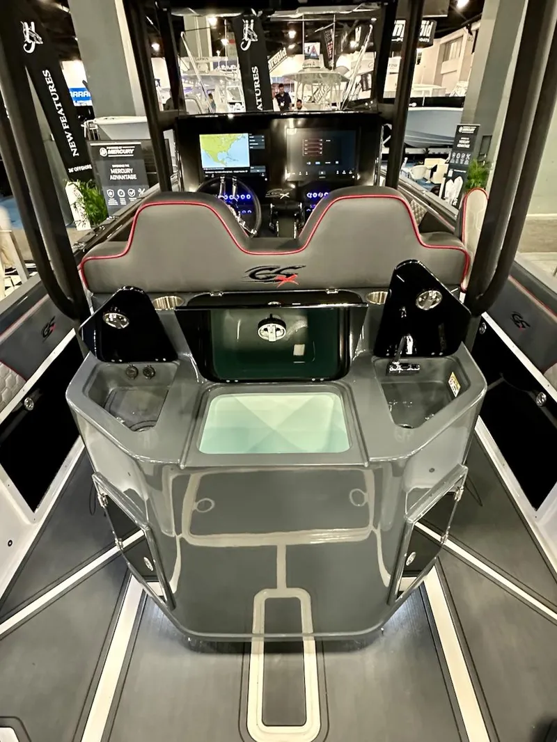 Slide: The Image of 2024 Glasstream 36 GSX boat cockpit with advanced navigation system. - 6