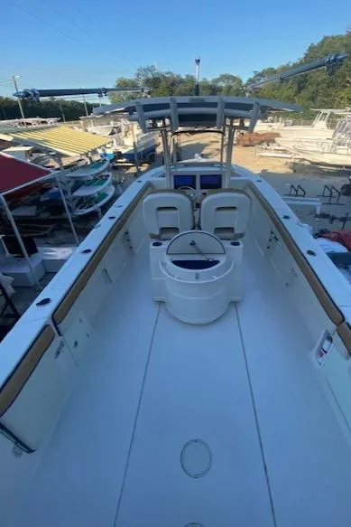 Slide: The Image of 2023 Sea Chaser 30 boat with spacious deck and modern amenities. - 6