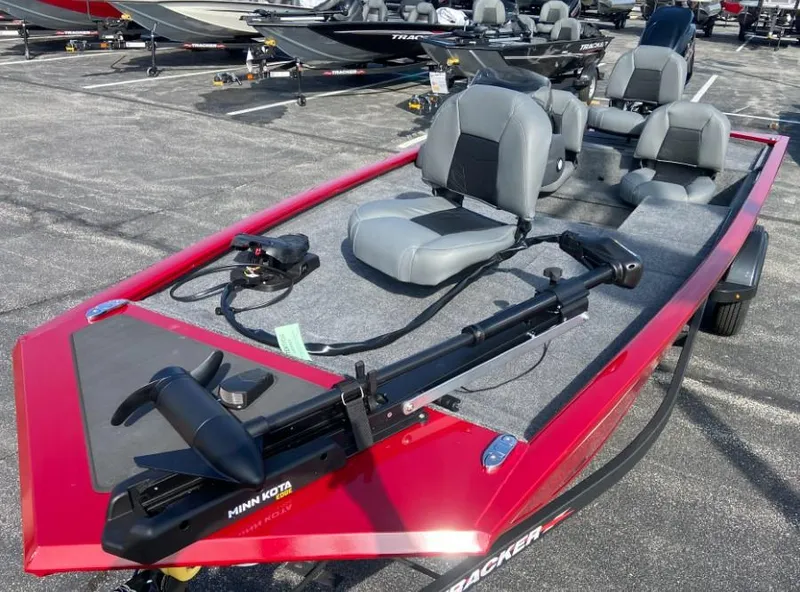 Slide: The Image of 2024 Tracker Pro 170 fishing boat with Minn Kota trolling motor. - 5