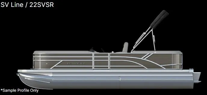 The Image of 2024 Bennington 22SVSR pontoon boat, side profile, sleek design, black background. - 1
