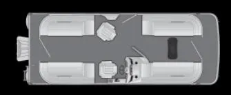 Slide: The Image of 2024 Bennington 22SVSR pontoon boat interior with gray seating and modern design. - 3