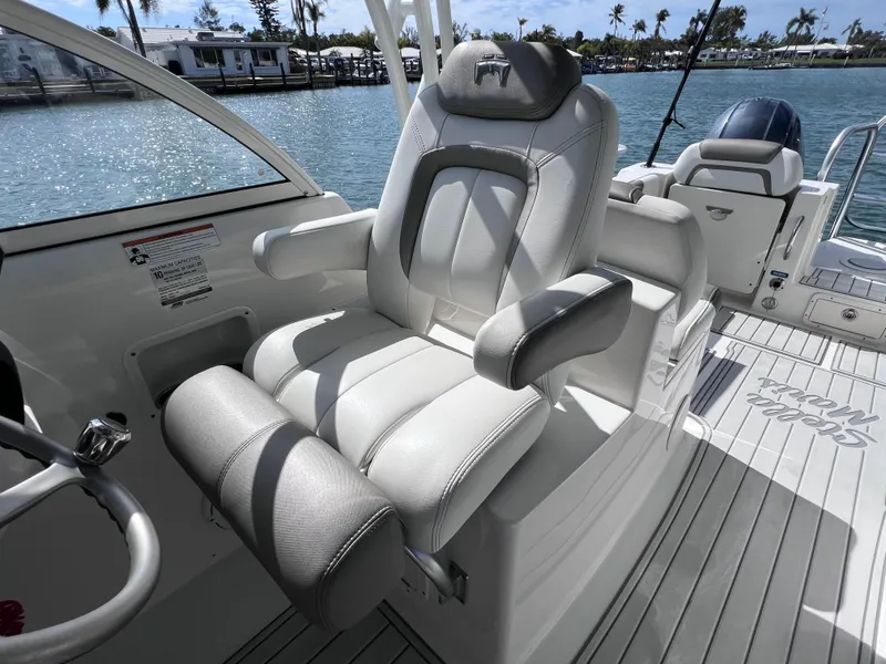 Slide: The Image of 2019 World Cat 255 DC boat interior with compact marine toilet. - 34