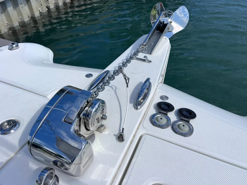 Slide: The Image of Open storage compartment in 2019 World Cat 255 DC boat. - 43