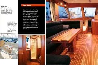 Slide: The Image of 2007 Grand Banks 47 Eastbay FB yacht cruising on a serene lake. - 2