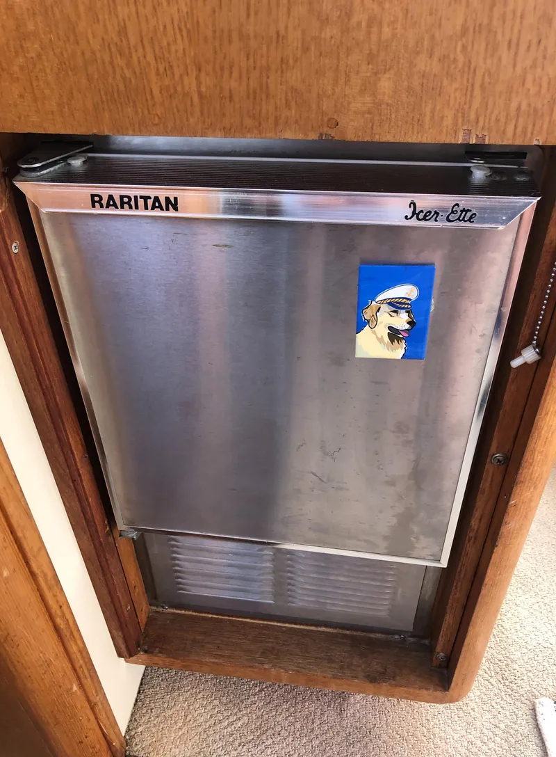 Slide: The Image of Raritan Icer-Ette fridge on 1987 Egg Harbor Convertible 37. - 16