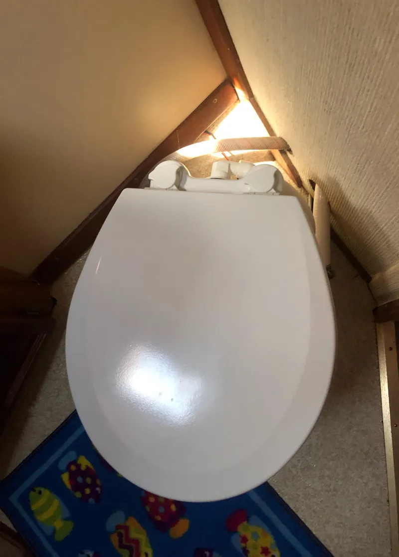 Slide: The Image of Toilet in 1987 Egg Harbor Convertible 37 boat. - 42